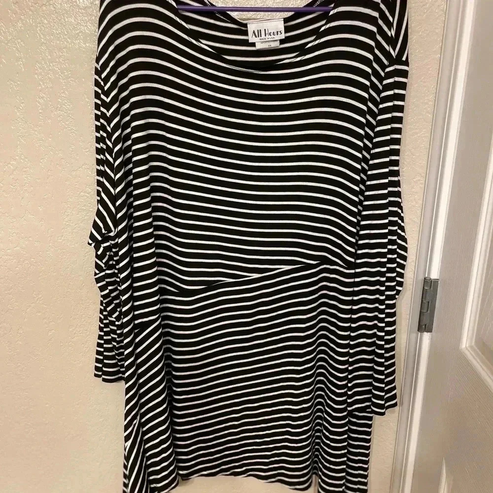 NWOT All Hours cotton blend long sleeve asymmetrical tunic business casual 4x - Picture 6 of 6